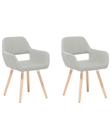 Set van 2 eetkamerstoelen CHICAGO Stof Lichtgrijs