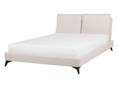 Bed Chenille MELLE 140 x 200 cm Lichtbeige