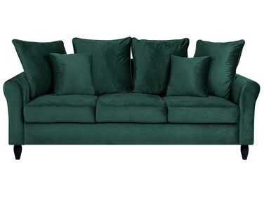 Sofa 3 Seater BORNHOLM Velvet Dark Green