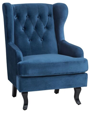 Oorfauteuil ALTA Fluweel Donkerblauw