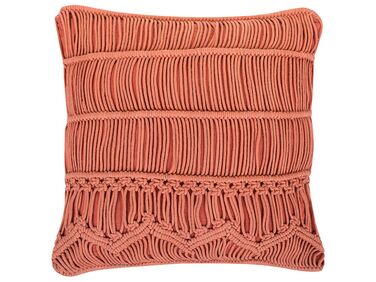 Throw Cushion AKKOY Cotton 45 x 45 cm Orange Geometric Pattern