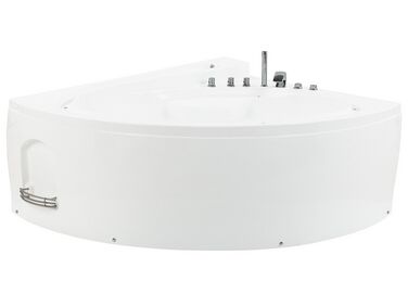 Baignoire d'angle à remous avec LED PELICAN 206 x 165 cm Blanc