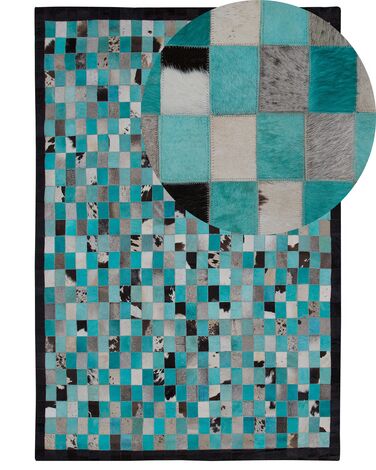 Rug NIKFER Turquoise 160 x 230 cm Leather