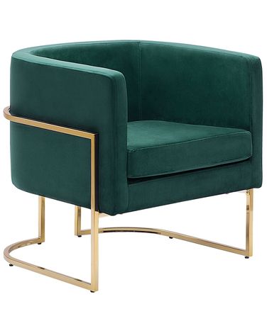 Fauteuil SIRKKA Fluweel Donkergroen