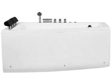 Baignoire d'angle à remous avec LED SERRANA Côté droit 182 x 121 cm Blanc