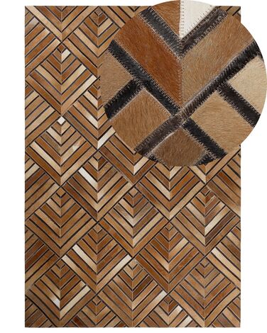 Rug TEKIR Brown 140 x 200 cm Leather