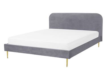 Bed Fluweel FLAYAT 140 x 200 cm Grijs