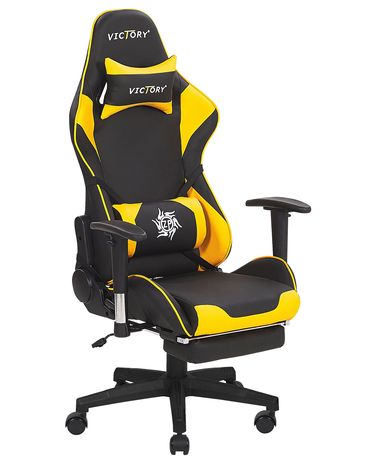 Gamestoel VICTORY Kunstleer Geel