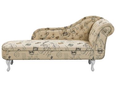 Rechtszijdige chaise longue NIMES Stof Beige