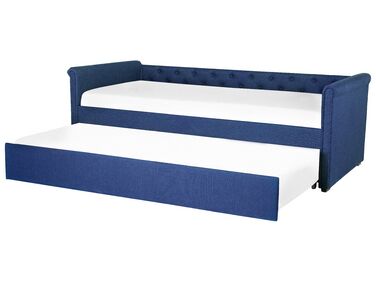 Onderschuifbed Stof LIBOURNE 80 x 200 cm Marineblauw