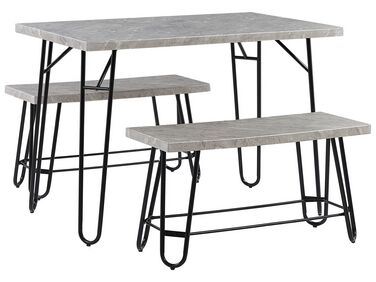 Dining Set KEMPTON Light Grey 4 Seater
