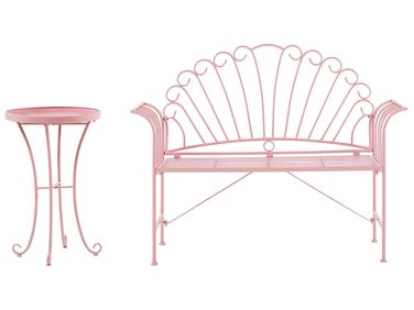 Ensemble bistrot CAVINIA Métal Rose