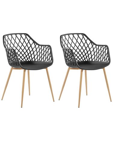 Set van 2 eetkamerstoelen NASHUA Zwart