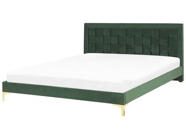 Bed Fluweel LIMOUX 180 x 200 cm Donkergroen
