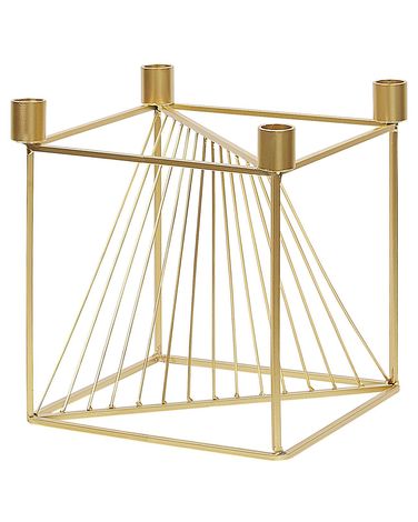 Bougeoir MINDORO Métal 23 cm Doré