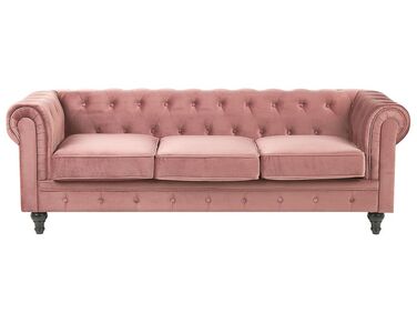 Sofa 3 Seater CHESTERFIELD Velvet Pink