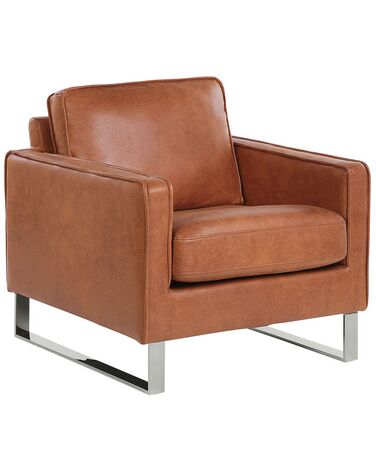 Fauteuil VIND Cuir PU Marron doré