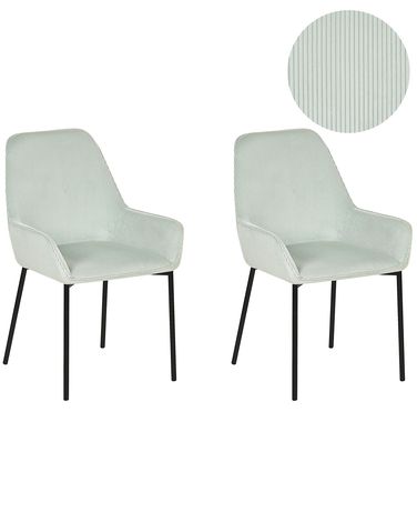 Set van 2 eetkamerstoelen LOVERNA Corduroy Mintgroen