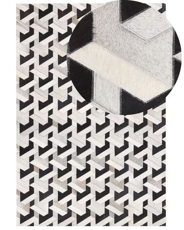 Rug NARMAN Grey 140 x 200 cm Leather