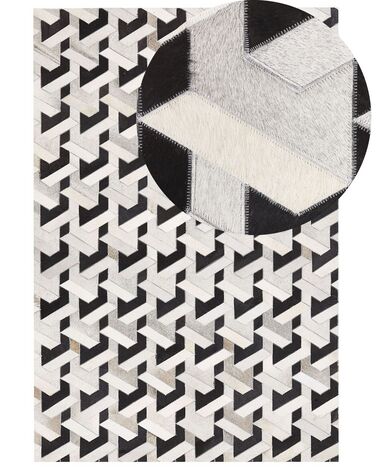 Rug NARMAN Grey 160 x 230 cm Leather