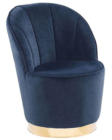 Fauteuil ALBY Fluweel Donkerblauw