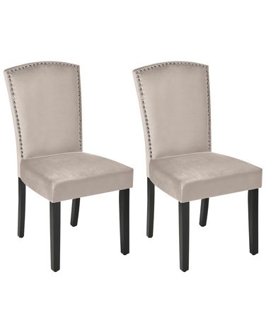 Set van 2 eetkamerstoelen PISECO Fluweel Grijs