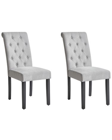 Set van 2 eetkamerstoelen VELVA Stof Grijs