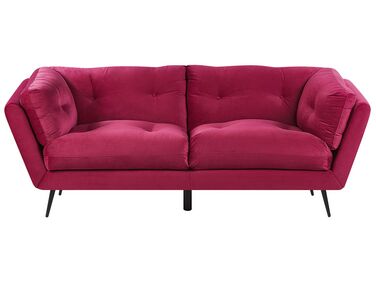 Sofa 3 Seater LENVIK Velvet Burgundy