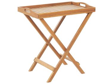 Garden Side Table JAVA Acacia Wood Light Brown Folding