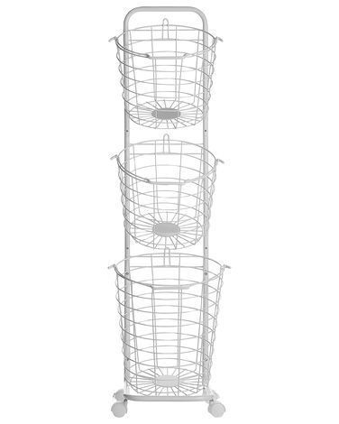 Basket Stand AYAPAL with Wheels Metal White