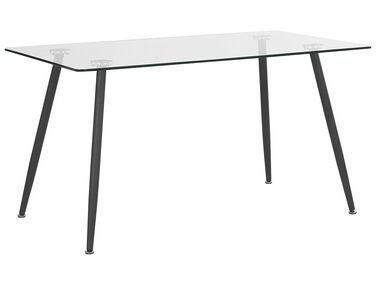Eettafel MIDLAND Zwart 140 cm 80 cm Veiligheidsglas