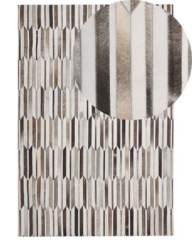Rug KULALAR Beige 140 x 200 cm Leather