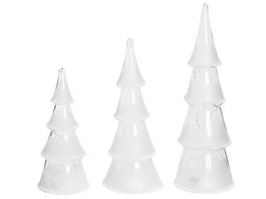 Set van 3 figuren LED KIERINKI Kerstboom 22/27/33 cm Wit