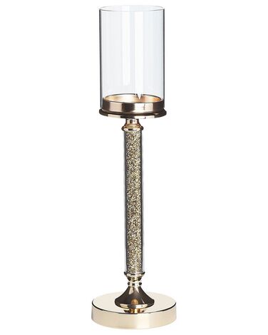 Bougeoir ABBEVILLE Verre 48 cm Doré