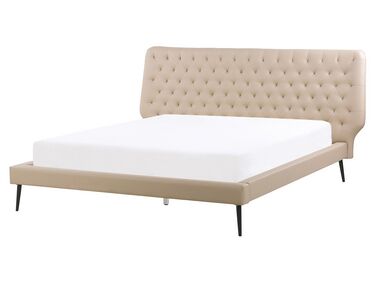 Bed Kunstleer ESSONNE 160 x 200 cm Beige