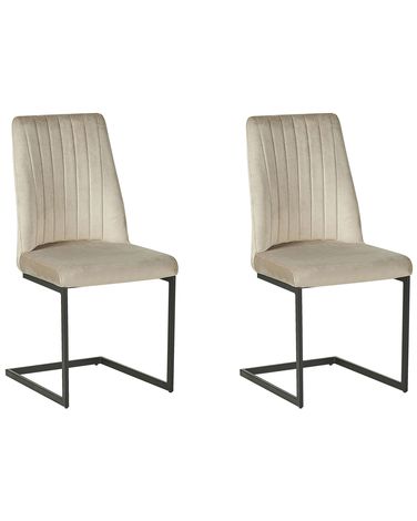Set van 2 eetkamerstoelen LAVONIA Fluweel Taupe
