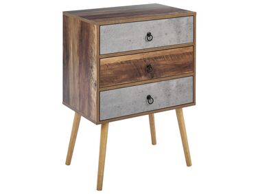 3 Drawer Chest BATLEY Grey Concrete Effect
