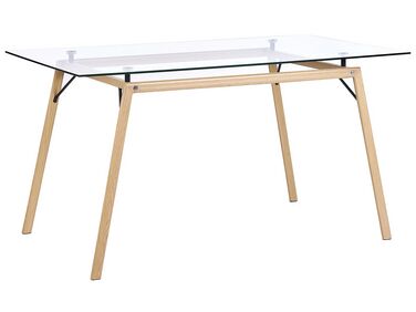 Eettafel KAMINA Lichtbruin 140 cm 80 cm Veiligheidsglas