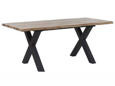 Extending Dining Table BRONSON Dark Brown 140/180 cm 90 cm