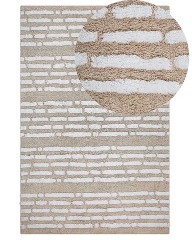 Rug AHIRLI Beige 120 x 180 cm Cotton