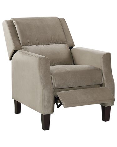 Fauteuil inclinable EGERSUND Velours Taupe