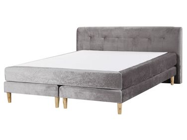 Boxspring Fluweel MARQUISE 160 x 200 cm Grijs