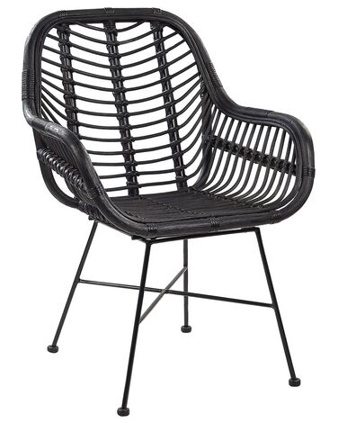 Chaise de salle à manger CANORA Rotin Noir