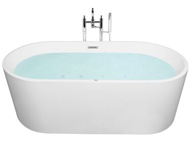 Vrijstaand bubbelbad met LED HAVANA 170 x 80 cm Wit