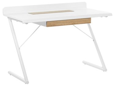 Home Office Desk FOCUS White 120 cm 60 cm with Drawers