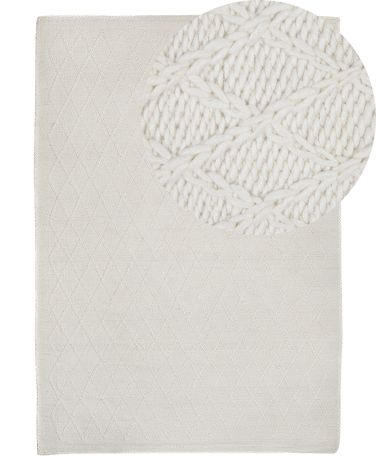 Rug ERZIN Off-White 140 x 200 cm Wool
