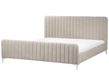 Bed Fluweel LUNAN 180 x 200 cm Taupe