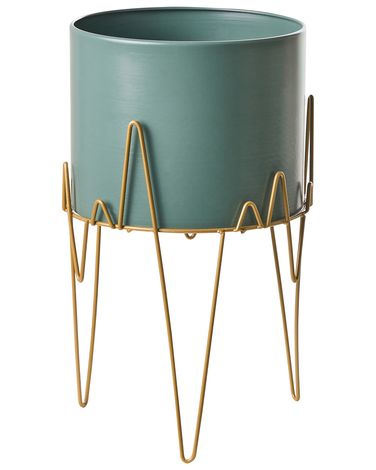 Cache-pot sur pied KALANDRA Métal 29 cm Vert foncé