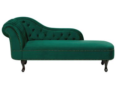 Linkszijdige chaise longue NIMES Fluweel Donkergroen