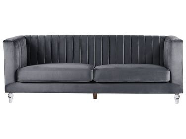 Sofa 3 Seater ARVIKA Velvet Dark Grey